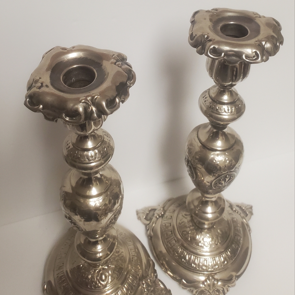 Silver Plated Candlesticks - Picture 2 of 12